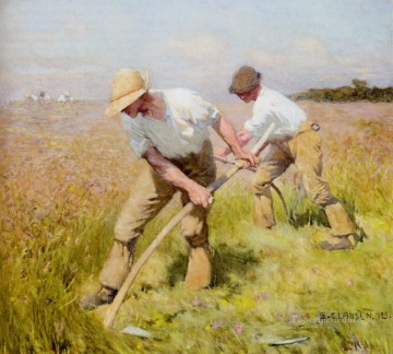 芝刈り機 現代農民 印象派 サー・ジョージ・クラウゼン Oil Paintings